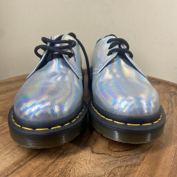 Dr Martens 1461 Womens Silver Iced Metallic Rainbow Size 6 Shoes Sneakers - Picture 4 of 10